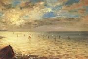 Eugene Delacroix The Sea at Dieppe (mk05) oil on canvas